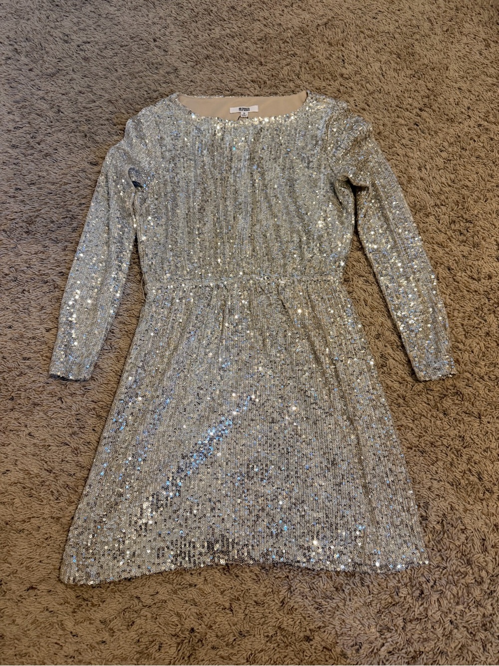 BB Dakota Women’s Silver Sequin Long-Sleeve Dress - Size S